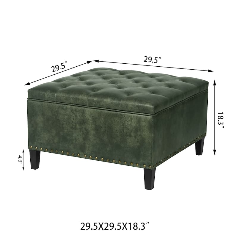 Adeco Square Footstool Storage Ottomans, Milk White