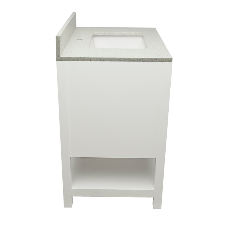 Taos 31" Bathroom Vanity in Espresso with Quartz Stone Vanity Top Sink w/ Backsplash in Galaxy White Single Hole
