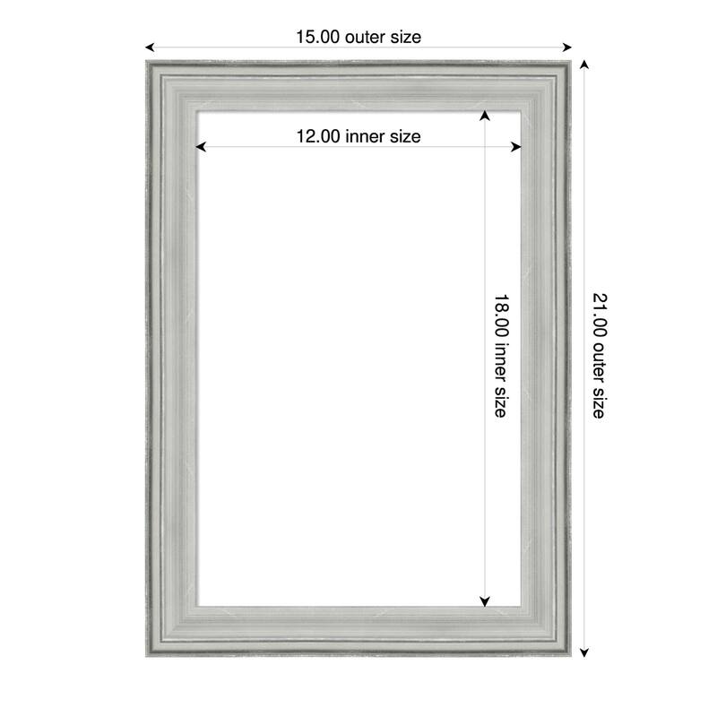 Amanti Art Bel Volto Silver Framed Dry Erase Magnetic Board - 15 x 21 in