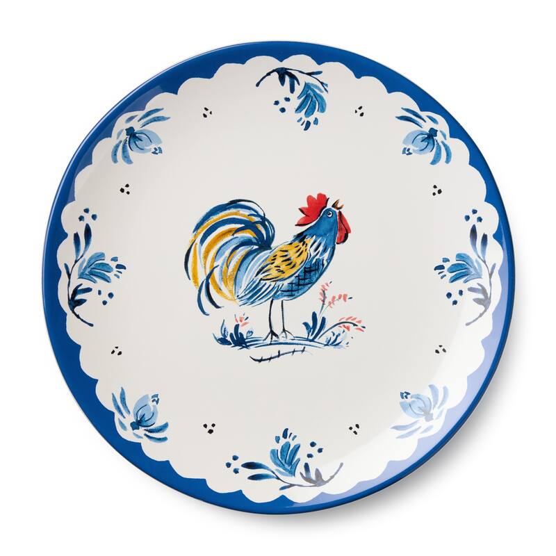 Certified International French Rooster 11" Dinner Plates, Set of 4 Assorted Designs - 11.00"L x 11.00"W x 1.25"H