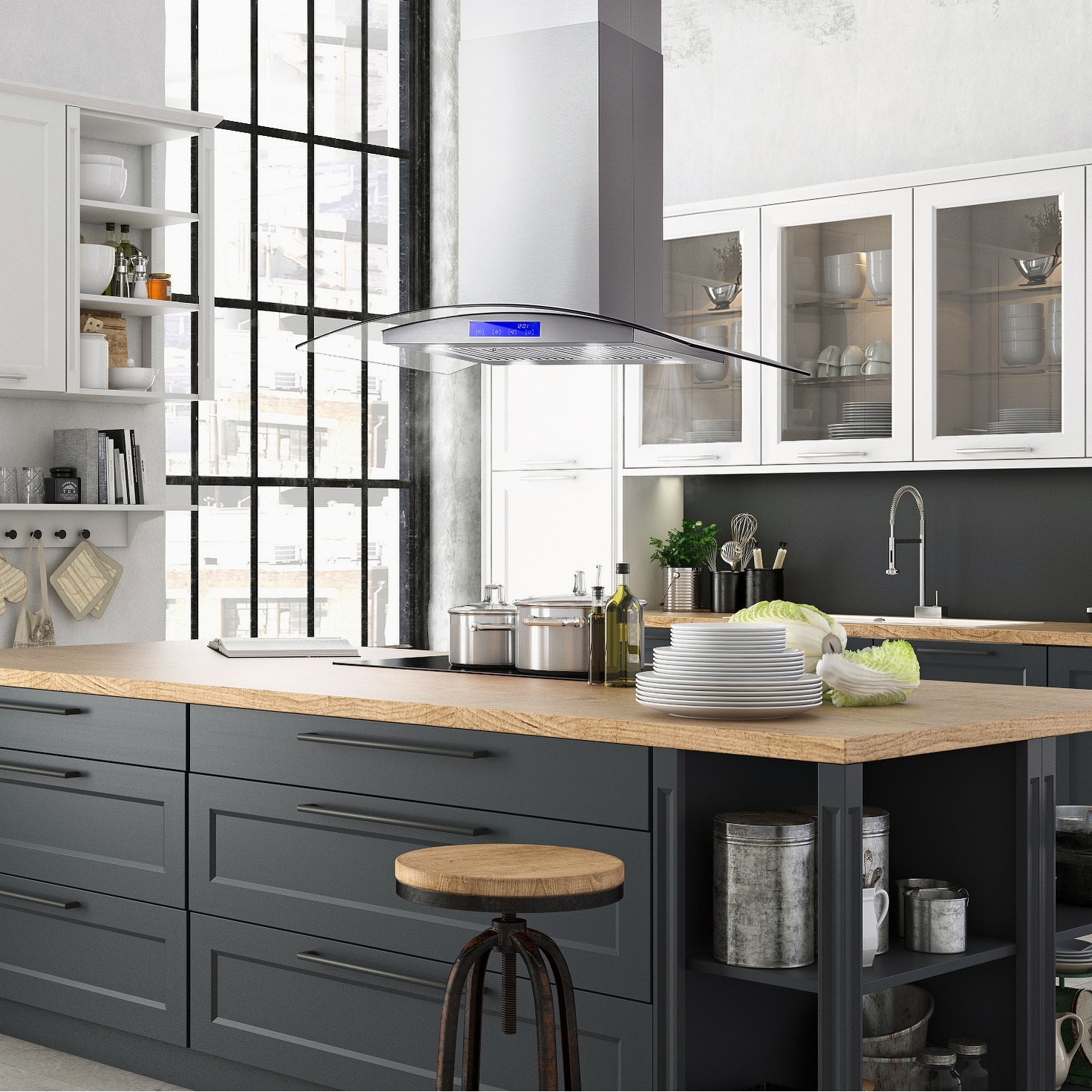 Ductless island on sale range hood