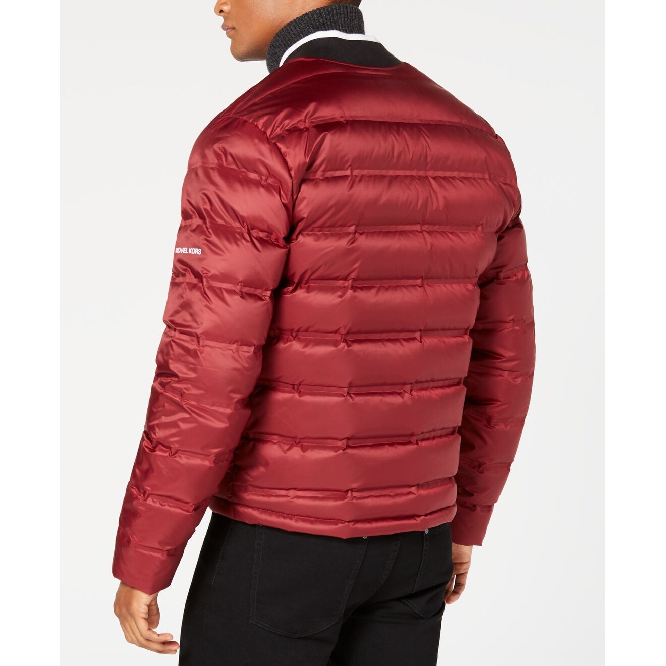 michael kors parka mens red