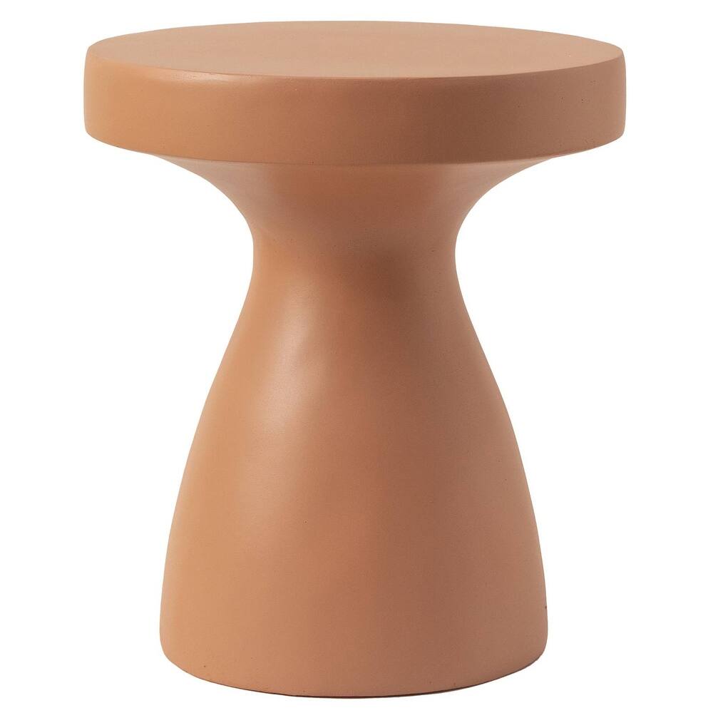 16" Round Side Table in Fiberstone with Hourglass Pedestal Design Wisp Series