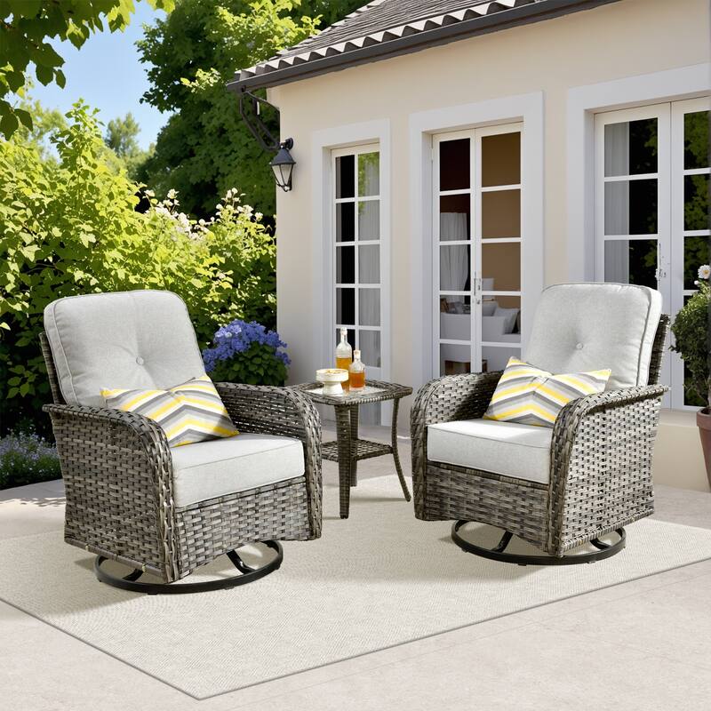 XIZZI 6-Piece Patio Furniture Conversation Set with Swivel Chairs