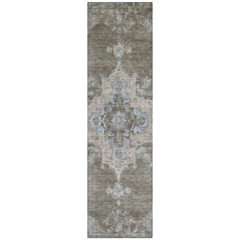 Machine Washable Indoor/ Outdoor Traditional Tabriz Chantille Rug