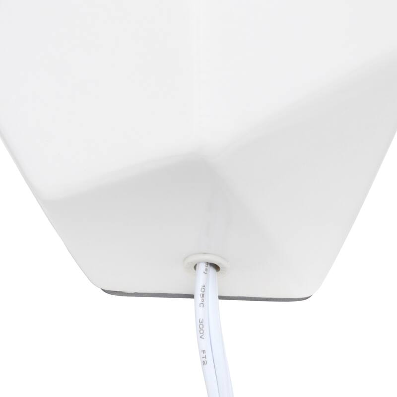 10.24" Modern Geometric Table Lamp with Ceramic Base and Fabric Shade for Bedroom or Office - 5.51"L x 5.51"W x 10.24"H