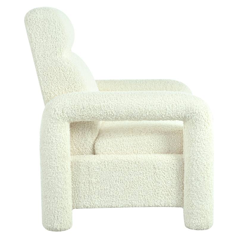 Push Back Recliner Armchair, 31.25" Teddy Upholstered Single Sofa Chair with 3-Position Adjustable Backrest for Living Room