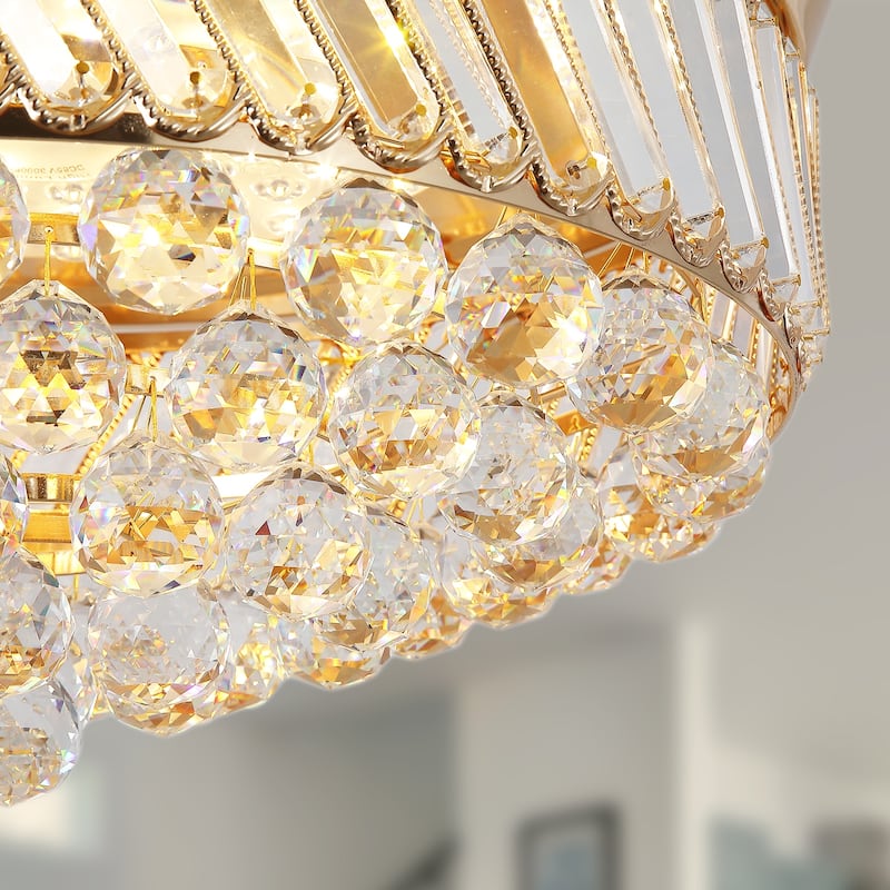 48" Crystal Fandelier Ceiling Fan with Light and Retractable Blades LED Dimmable for Bedroom Living Room - 48 Inches