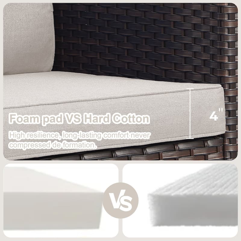 Gymojoy 3-Seat Outdoor Sofa, All-Weather PE Wicker