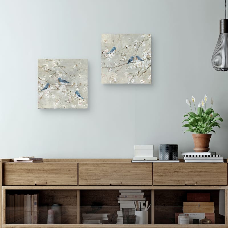 Bluebird Melody I, Bluebird Melody II by Sally Swatland Canvas Art Prints