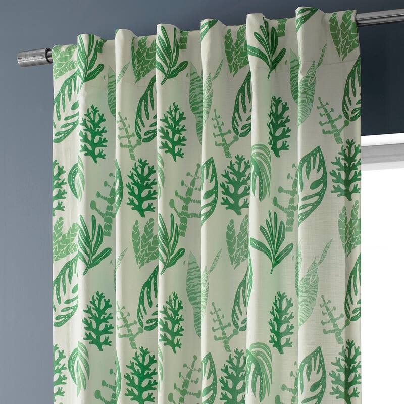 Exclusive Fabrics Textured Cotton Printed Curtains for Bedroom and Living room (1 Panel)