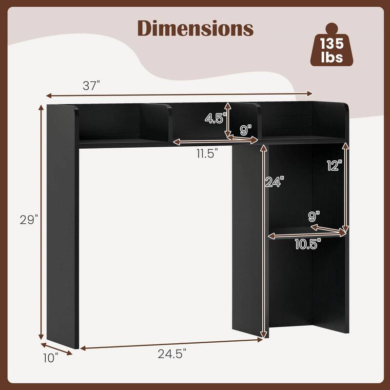 Costway Desk Bookshelf Desktop Storage Organizer Display Shelf Rack