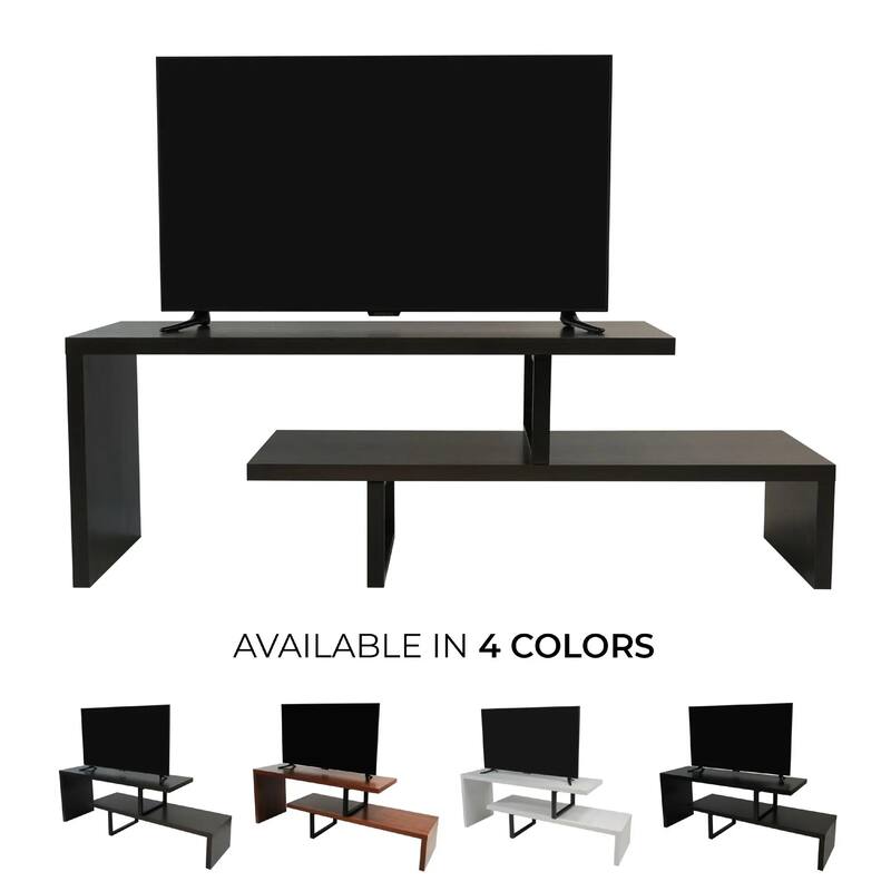 Orford Minimalist Modern MDF Wooden Shelves TV Console Entertainment Stand with Iron Legs Low Maintenance