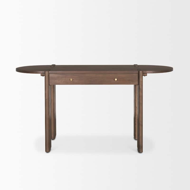 Sohan Dark Brown Elm Wood Oblong Desk