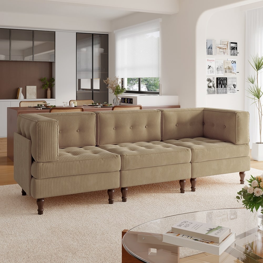 Madison Oversized Upholstered Corduroy Modular Sectional Sofa