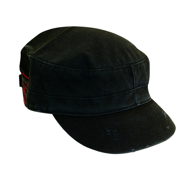 Dorfman Pacific Distressed Cotton Military Cadet Hat