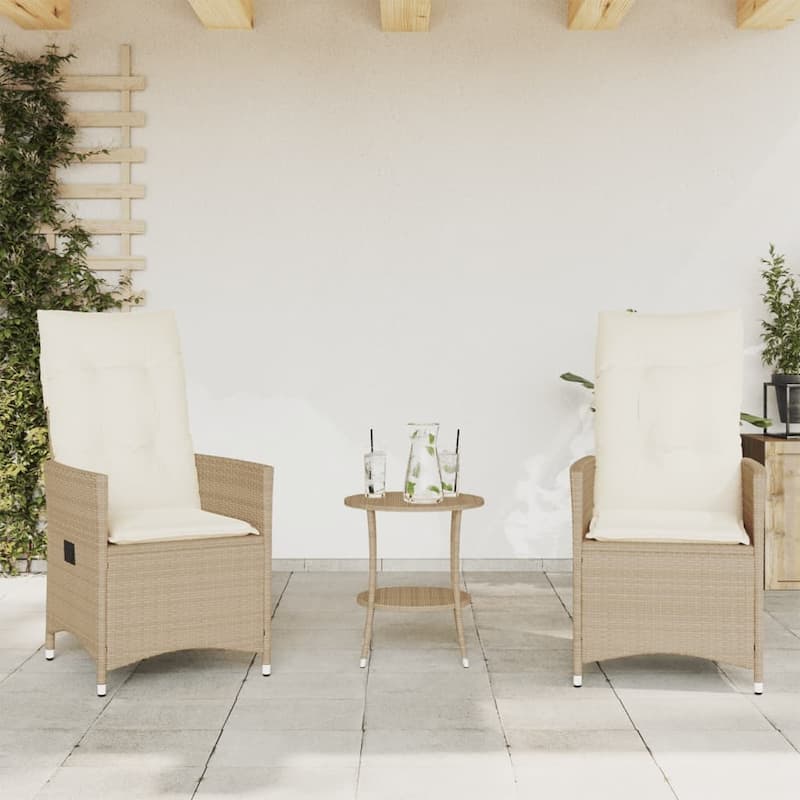 vidaXL Bistro Set Beige/Black/Brown/Grey - 23.2 x 22.0 x 36.2