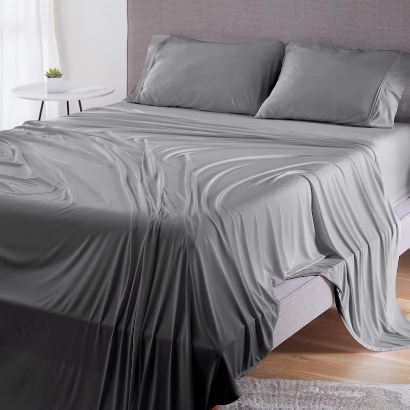 BEDGEAR Dri-Tec Moisture Wicking Bed Sheet Set - Sheets for Hot Sleepers - Split Head King - Grey