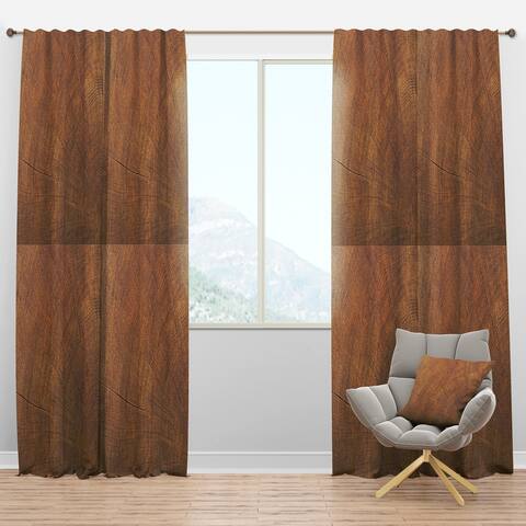 Designart 'Concentric annual tree rings' Abstract Blackout Curtain Single Panel
