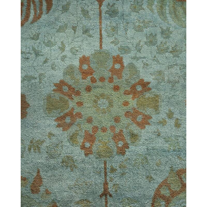 Overton Hand Knotted Wool Vintage Inspired Modern Contemporary Overdyed Gray Area Rug - 9' 4" x 12' 4"