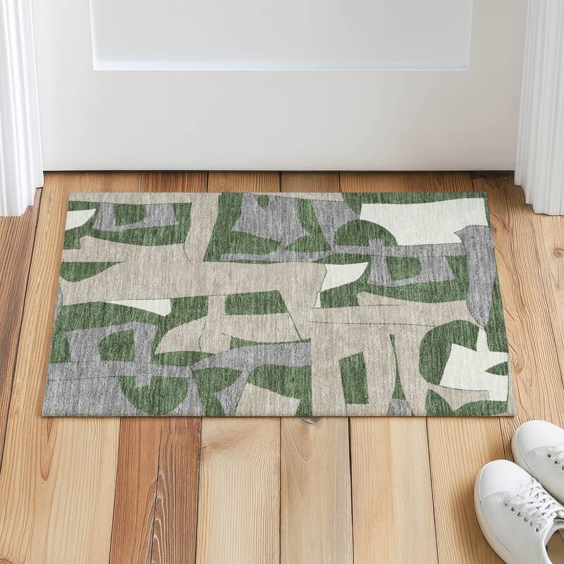 Machine Washable Indoor/ Outdoor Modern Crestone Chantille Rug