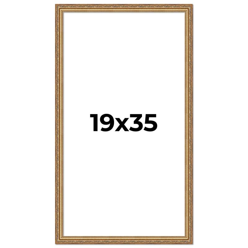 19x35 Frame Red Solid Wood Picture Frame Width 1.75 Inches | Interior Frame Depth 1 13/16 Inches
