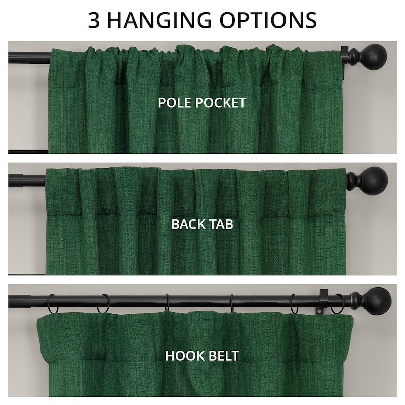 Exclusive Fabrics Textured Faux Linen Room Darkening Curtains for Bedroom & Living Room Curtains (1 Panel)