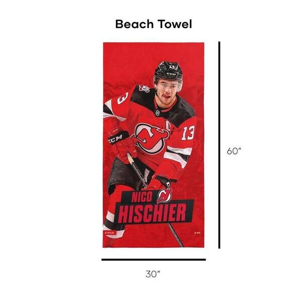 dimension image slide 1 of 12, NHL Player Beach Towel