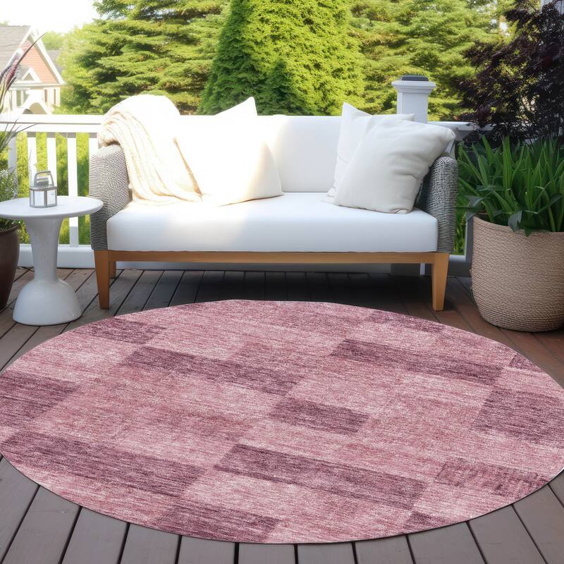 Machine Washable Indoor/ Outdoor Checker Chantille Rug