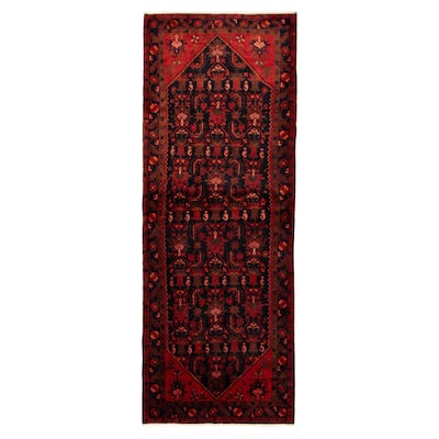 Andelz Navy, Red Rug 3'8" x 9'10" - 3'8 x 9'10