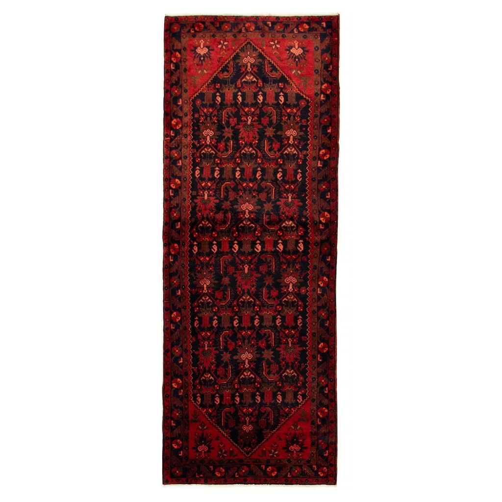 Andelz Navy, Red Rug 3'8" x 9'10" - 3'8 x 9'10