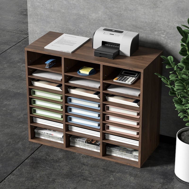 Multi-Purpose Office Literature Organizers with 24 Compartments and Adjustable Shelves Perfect Addition to Any Space