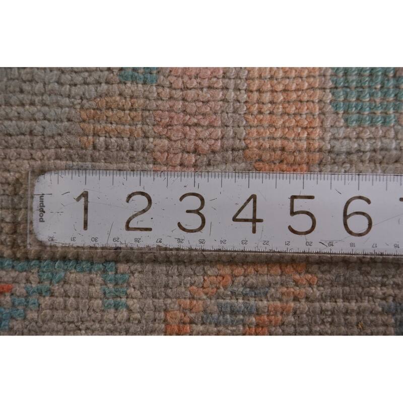 Hand Knotted Oriental 100% Wool Carpet Transitional All-Over Navy Blue & Blues Oushak Area Rug - 9' 4'' X 8' 1''