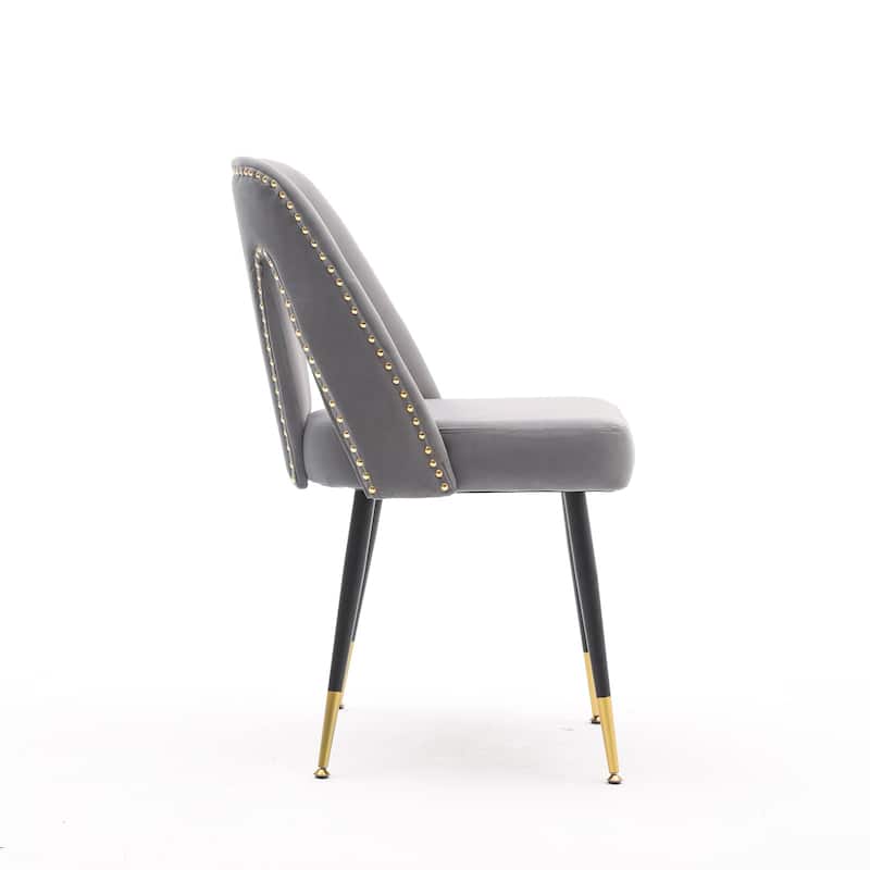 GDFStudio Modern Armless Velvet Upholstered Dining Chairs with Metal Legs