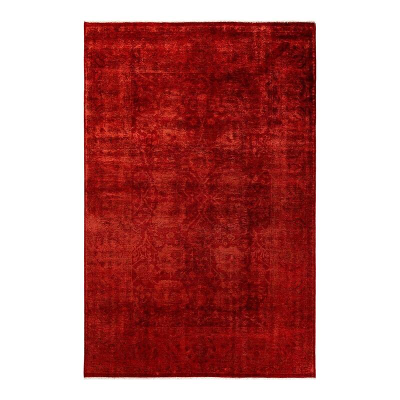 Vibrance, One-of-a-Kind Hand-Knotted Area Rug - Pink, 6' 1" x 9' 2" - 6' 1" x 9' 2"