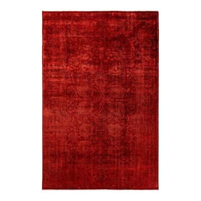 Vibrance, One-of-a-Kind Hand-Knotted Area Rug - Pink, 6' 1" x 9' 2" - 6' 1" x 9' 2"