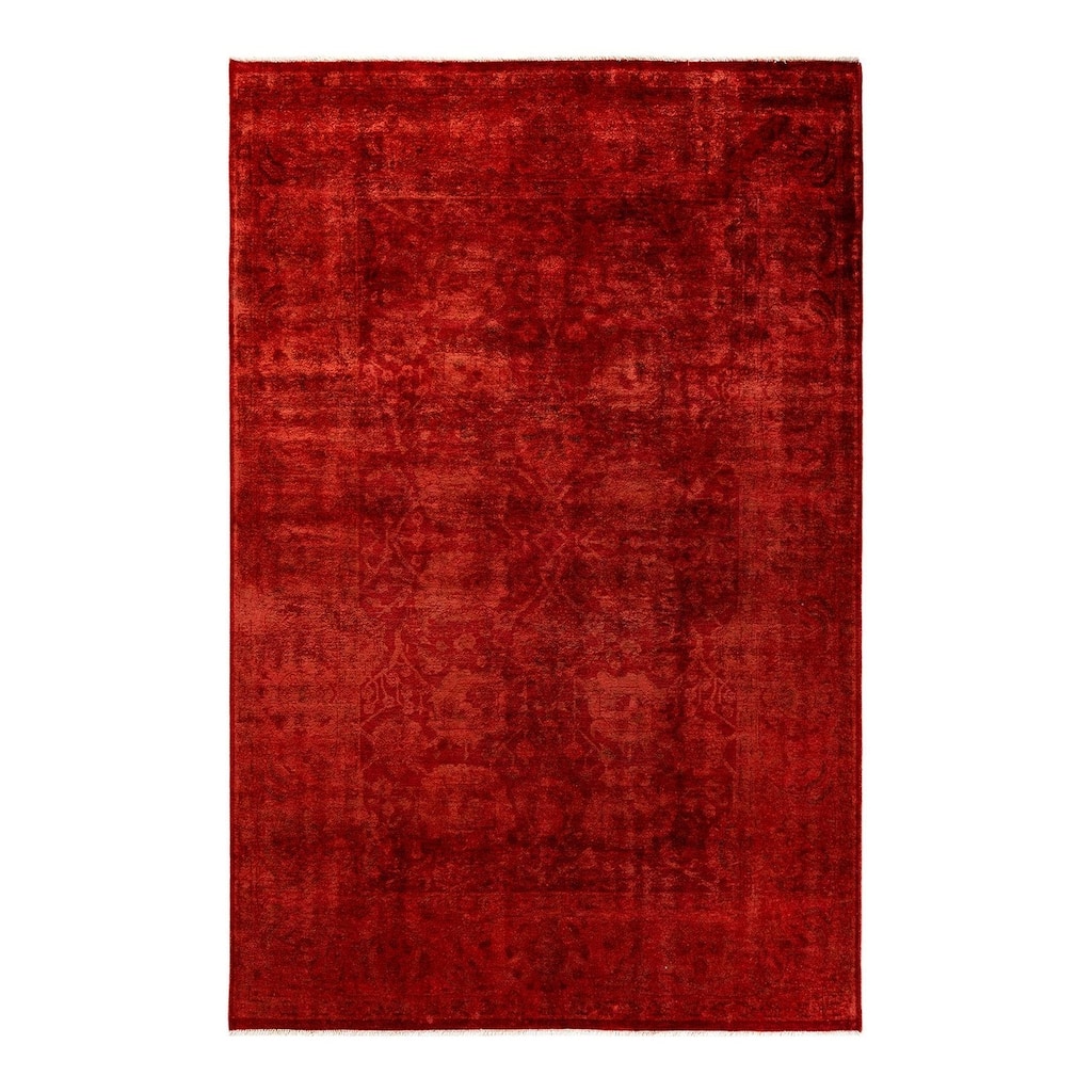 Vibrance, One-of-a-Kind Hand-Knotted Area Rug - Pink, 6' 1" x 9' 2" - 6' 1" x 9' 2"