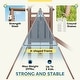 preview thumbnail 4 of 7, Qaba Kids Swing Set for Backyard, Playground Set with 6 FT Slide, 2 Adjustable Swings, Fort with Canopy, Ground Stakes, Brown