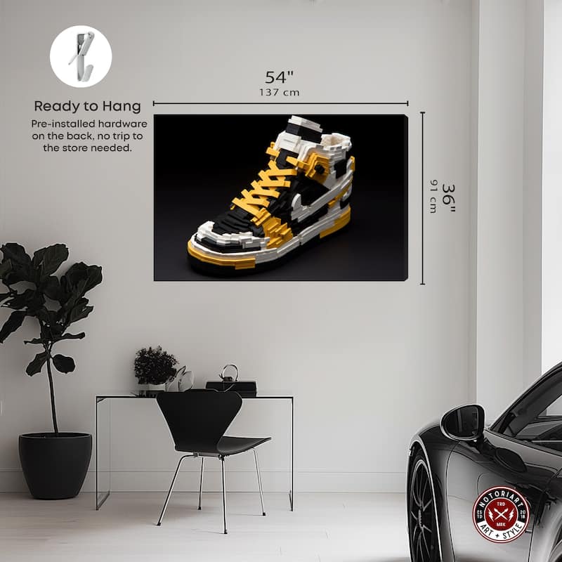 Notoriart Toy Sneaker Black Gallery Wrapped Sneaker 1 Piece Canvas Wall Art