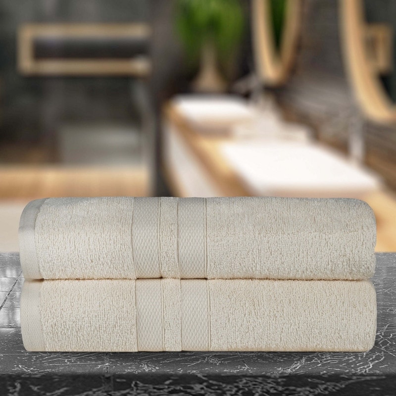 Cotton Quick-Drying 2 Piece Absorbent Solid Bath Sheet Set - Picture 10 of 45