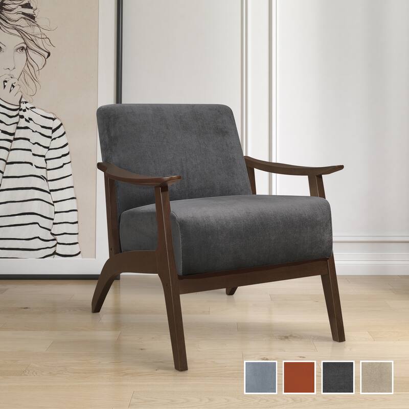 Parlier Velvet Wood Arm Accent Chair