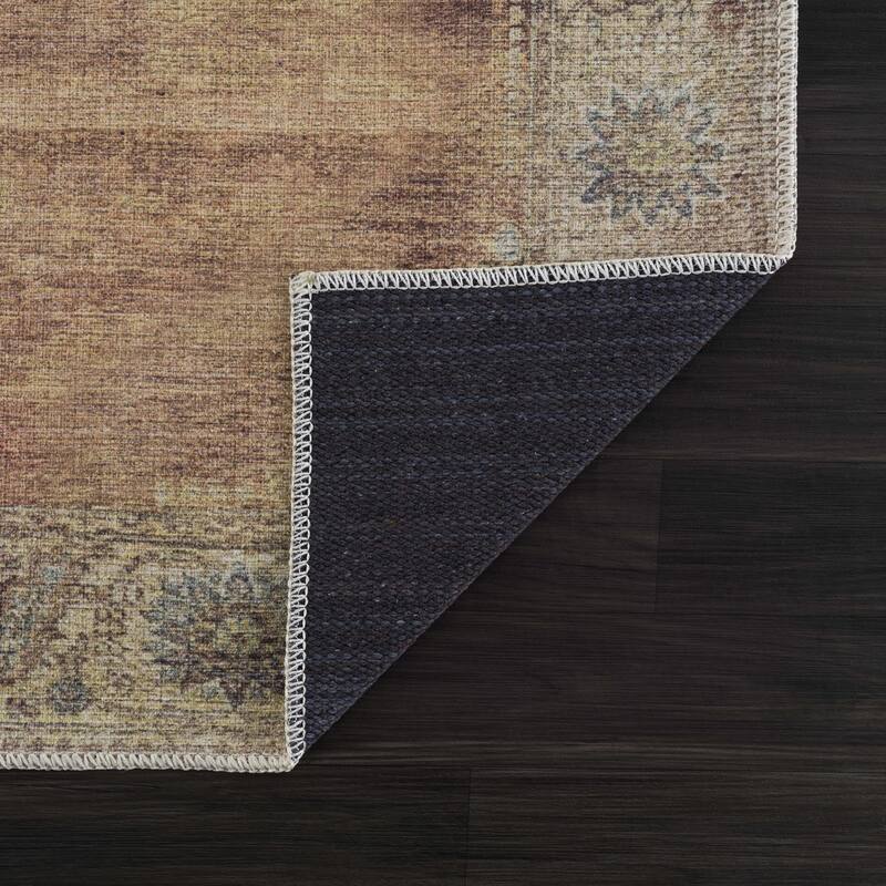 Hauteloom AUY Collection Machine Washable Persian Medallion Area Rug