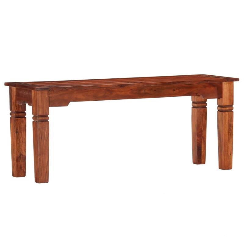 vidaXL Bench 43.3 " Solid Acacia Wood - 43.3 x 13.8 x 17.7"