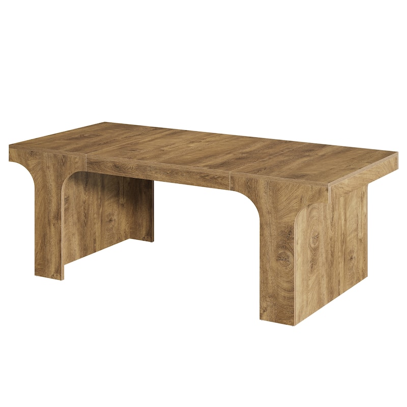Wooden Rectangular Dining Table for 6-8 People with Sled Base