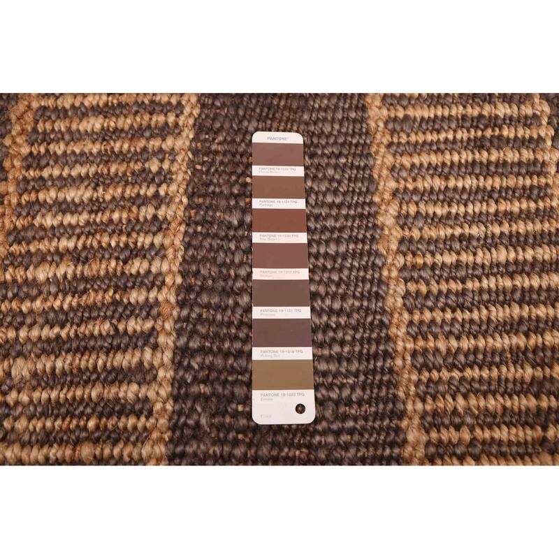 ECARPETGALLERY Flat-Weave Palas Denizli Dark Brown Jute Rug - 5'4 x 7'5