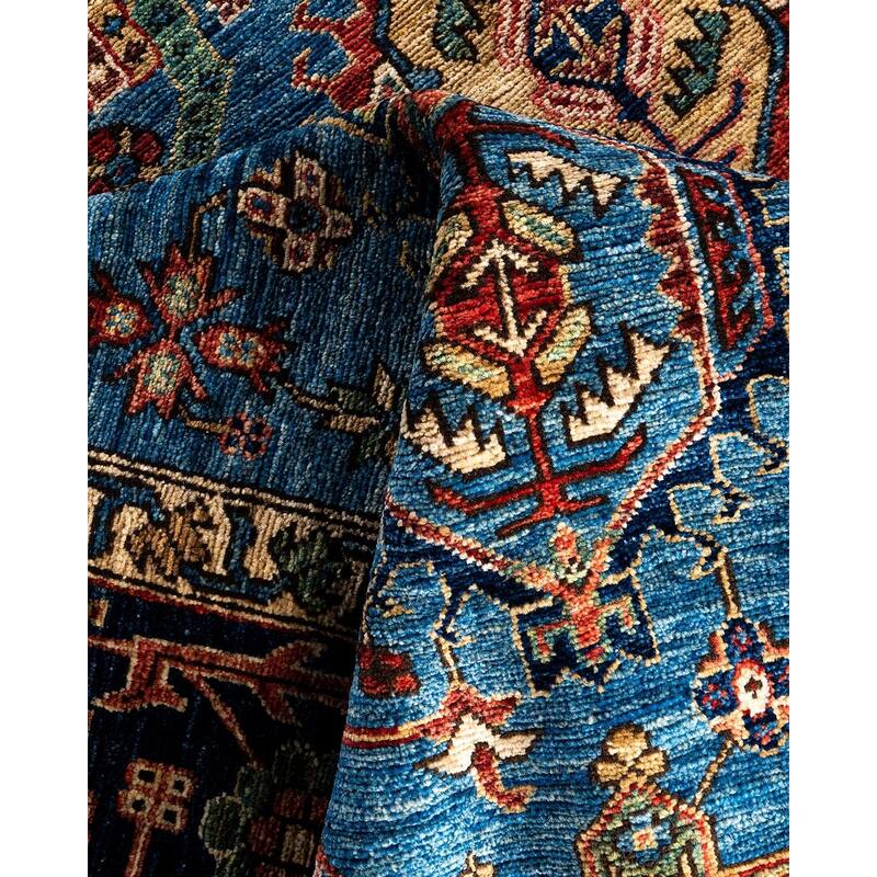 Serapi One-of-a-Kind Hand-Knotted Area Rug - Light Blue, 6' 2" x 8' 11" - 6' 2" x 8' 11"