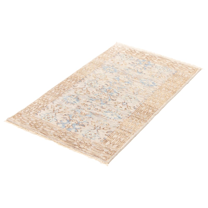 ECARPETGALLERY Hand-knotted Mystique Light Grey Wool Rug - 3'0 x 5'0