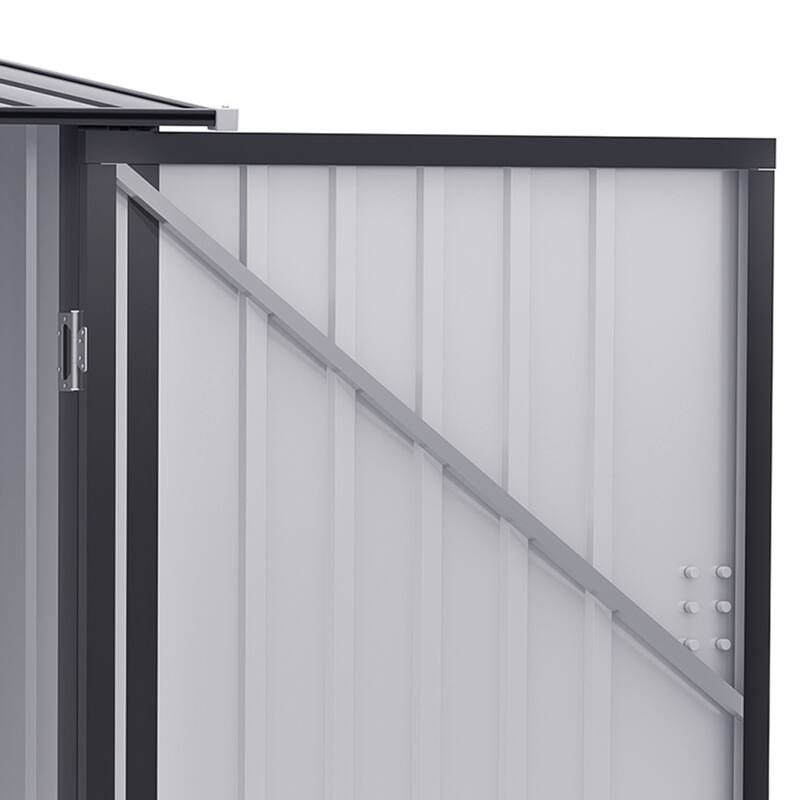 Outdoor Rust-proof Metal Storage Shed with Lockable Door & Tilted Roof Water-proof Tool Shed Garden Shed, Air Vents