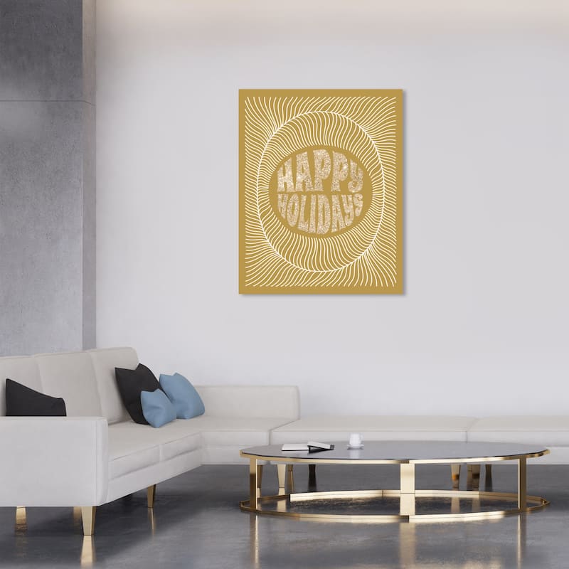 Wynwood Studio Canvas Typography and Quotes Ochre Gold Holidays Glitter Brown Tropical Wall Art Canvas Print - 30 x 36