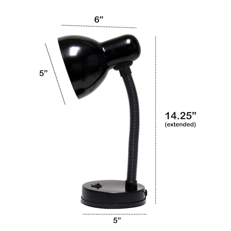 14.25" Metal Desk Task Lamp and Bowl Shade with Gooseneck